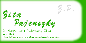 zita pajenszky business card